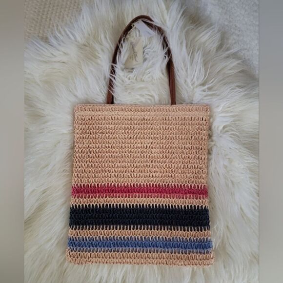 🆕️👜Universal Thread Woven Tote Handbag - R/W/B - Picture 7 of 7